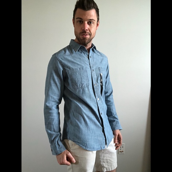 banana republic mens denim shirt